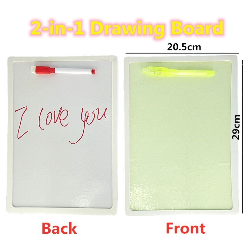 1PC A4 A5 LED Luminous Drawing Board Graffiti Doodle Drawing Tablet Magic Draw With Light-Fun Fluorescent Pen Educational Toy