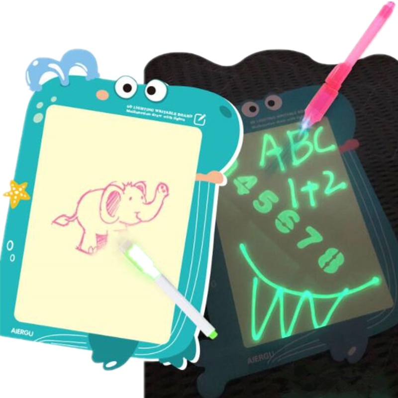 1PC A4 A5 LED Luminous Drawing Board Graffiti Doodle Drawing Tablet Magic Draw With Light-Fun Fluorescent Pen Educational Toy